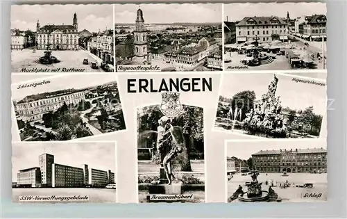 AK / Ansichtskarte Erlangen Brunnenb?berl Marktplatz SSW Verwaltungsgeb?ude  Kat. Erlangen