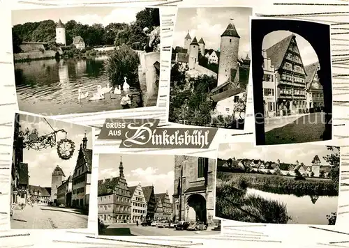 AK / Ansichtskarte Dinkelsbuehl Burg Weiher Rathaus Stadttor Kat. Dinkelsbuehl