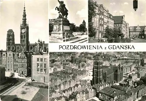 AK / Ansichtskarte Pozdrowienia Kirche Fliegeraufnahme Denkmal Platz Kat. Polen