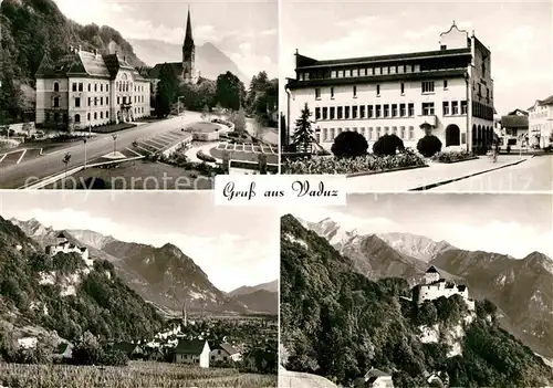 AK / Ansichtskarte Vaduz Kirche Platz Burg Teilansicht  Kat. Vaduz