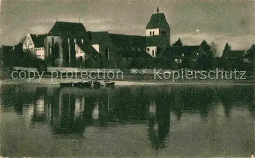 AK / Ansichtskarte Mittelzell Klosterkirche Ansicht vom See aus Kat. Reichenau Bodensee