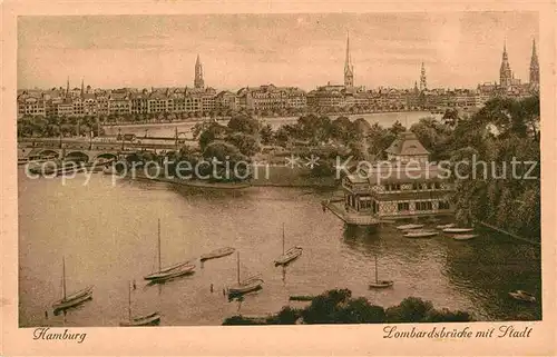 AK / Ansichtskarte Hamburg Lombardsbruecke mit Stadt Kat. Hamburg