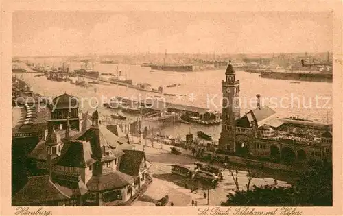 AK / Ansichtskarte Hamburg St Pauli Faehrhaus mit Hafen Kat. Hamburg