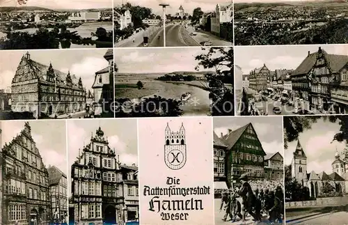 AK / Ansichtskarte Hameln Weser Teilansichten Rattenfaengerstadt Sage Altstadt Fachwerkhaeuser
