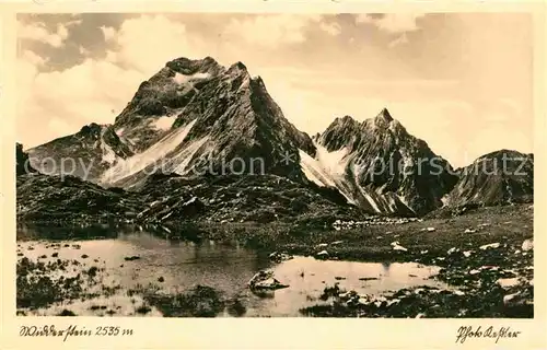 AK / Ansichtskarte Vorarlberg Widderstein Bergsee Gebirgspanorama Allgaeuer Alpen Kat. Oesterreich