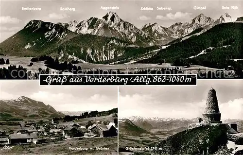 AK / Ansichtskarte Vorderburg Immenstadt Landschaftspanorama Gruenten Gipfel Allgaeuer Alpen Kat. Rettenberg