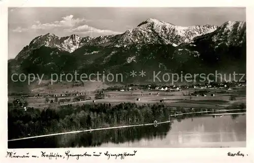 AK / Ansichtskarte Murnau Staffelsee Panorama Blick zum Heimgarten und Herzogstand Bayerische Voralpen