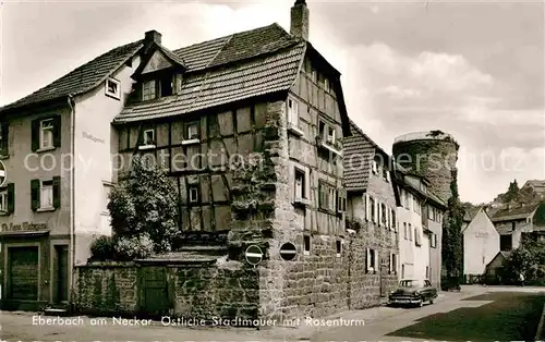 AK / Ansichtskarte Eberbach Neckar oestliche Stadtmauer mit Rosenturm Kat. Eberbach