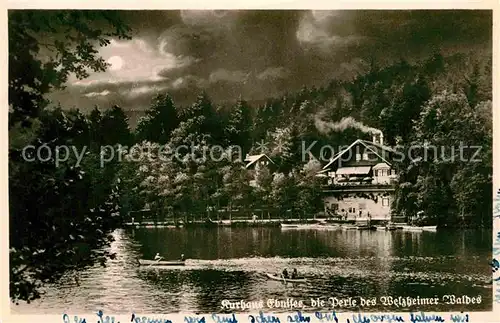 AK / Ansichtskarte Welzheim Kurhaus Hotel Ebnisee Bootfahren Kat. Welzheim