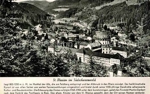 AK / Ansichtskarte St Blasien Panorama Kurort Schwarzwald Kloster Kat. St. Blasien