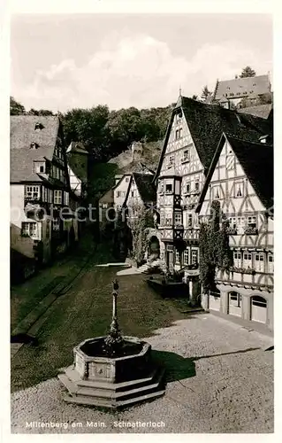 AK / Ansichtskarte Miltenberg Main Schnatterloch Brunnen Altstadt Fachwerkhaeuser Kat. Miltenberg