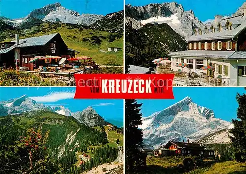 AK / Ansichtskarte Garmisch Partenkirchen Kreuzeck Hochalm Kreuzeckhaus Gipfel Alpspitze Alpen Kat. Garmisch Partenkirchen