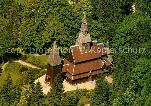 AK / Ansichtskarte Hahnenklee Bockswiese Harz Nordische Stabkirche Fliegeraufnahme Kat. Goslar