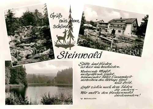 AK / Ansichtskarte Pfaben Berggasthof Zrenner im Steinwald See Gedicht Kat. Erbendorf