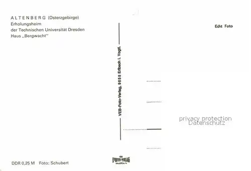 AK / Ansichtskarte Altenberg Erzgebirge Erholungsheim der TU Dresden Haus Bergwacht Kat. Geising