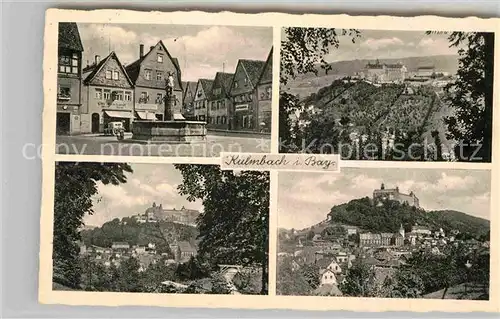 AK / Ansichtskarte Kulmbach Marktpklatz Brunnen Stadtblick mit Plassenburg Kat. Kulmbach