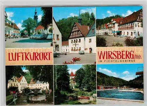 AK / Ansichtskarte Wirsberg Marktplatz Gasthaus Brunnen Frankenwald Sanatorium Schwimmbad Kat. Wirsberg