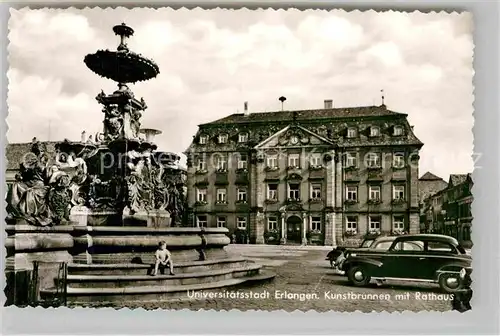 AK / Ansichtskarte Erlangen Kunstbrunnen Rathaus Kat. Erlangen