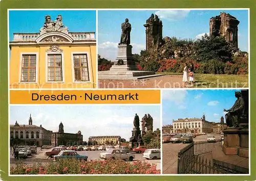 AK / Ansichtskarte Dresden Neumarkt Coselpalais Ruine Frauenkirche Lutherdenkmal Verkehrsmuseum Kat. Dresden Elbe