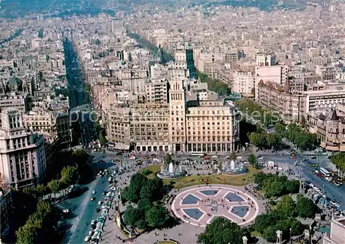 AK / Ansichtskarte Barcelona Cataluna Plaza de Cataluna vista en helicoptero Kat. Barcelona