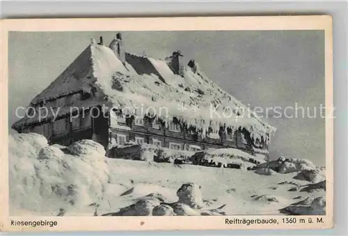 AK / Ansichtskarte Reiftraegerbaude im Winter Riesengebirge Kat. Tschechische Republik