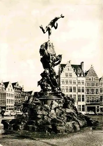 AK / Ansichtskarte Antwerpen Anvers Brabo Brunnen Statue Grote Markt Kat. 