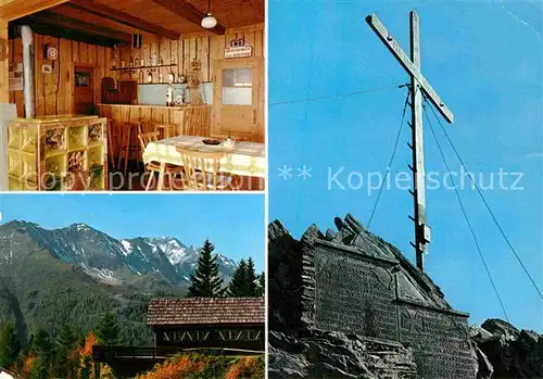 AK / Ansichtskarte Mallnitz Kaernten Wolligger Huette Auernig Gipfelkreuz Blick gegen Lonzahoehe