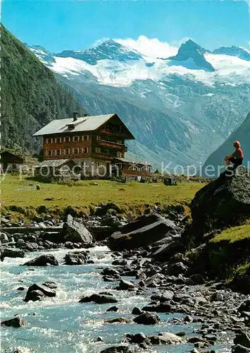 AK / Ansichtskarte Habachtal Gasthof Alpenrose gegen Habachkees und Schwarzkopf Hohe Tauern Kat. Oesterreich