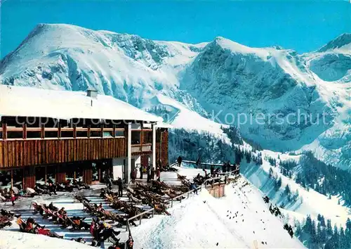 AK / Ansichtskarte Koenigssee Jenner Berggaststaette mit Schneibstein Winterpanorama Berchtesgadener Alpen