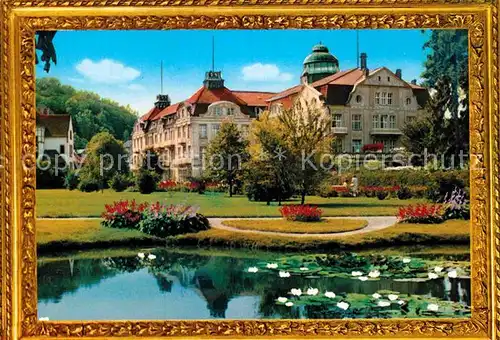 AK / Ansichtskarte Bad Salzschlirf Hotel Badehof Seerosenteich Bilderrahmen Kat. Bad Salzschlirf