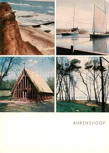 AK / Ansichtskarte Ahrenshoop Ostseebad Steilkueste Kirche Segelboot Kat. Ahrenshoop