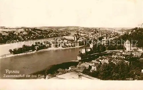 AK / Ansichtskarte Passau Zusammenfluss der drei Fluesse Kat. Passau