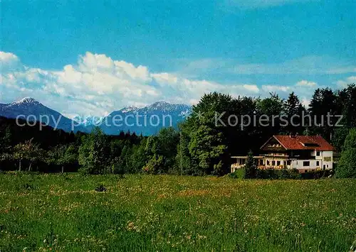 AK / Ansichtskarte Bad Heilbrunn Cafe Kurheim Waldrast mit Blick auf die Alpen Kat. Bad Heilbrunn