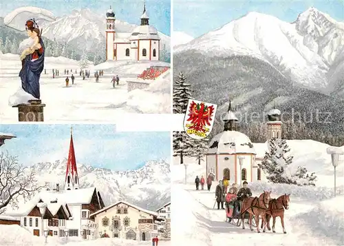 AK / Ansichtskarte Tirol Region Seekirchl Seefelder Schmuckkastl Pferdeschlitten Kat. Innsbruck