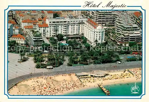 AK / Ansichtskarte Cannes Alpes Maritimes Plage Hotel Majectic Cote d Azur vue aerienne Kat. Cannes