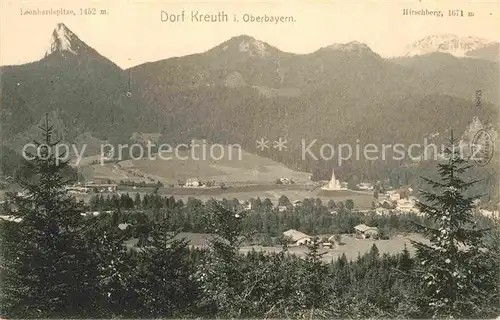 AK / Ansichtskarte Kreuth Tegernsee mit Leonhardspitze und Hirschberg Kat. Kreuth