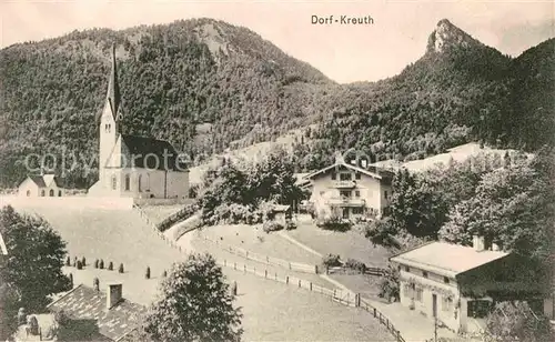 AK / Ansichtskarte Kreuth Tegernsee Teilansicht mit Kirche Kat. Kreuth