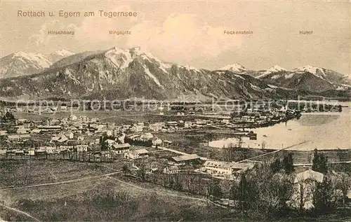 AK / Ansichtskarte Rottach Egern Tegernsee mit Hirschberg Ringspitz Fockenstein Huter