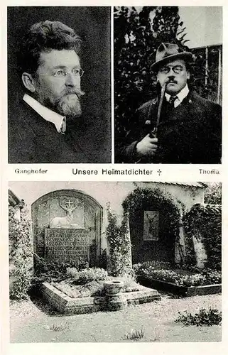 AK / Ansichtskarte Tegernsee Portraits und Grabmale von Ganghofer und Thoma Kat. Tegernsee
