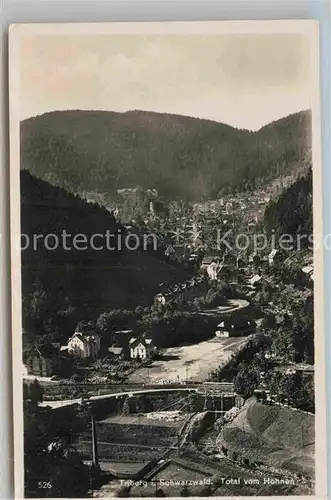 AK / Ansichtskarte Triberg Schwarzwald Total vom Hohnen Kat. Triberg im Schwarzwald