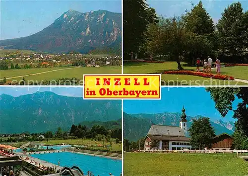 AK / Ansichtskarte Inzell Freibad Kirche Park Kat. Inzell