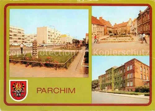 AK / Ansichtskarte Parchim Weststadt Wilhelm Pieck Platz Goethe Oberschule