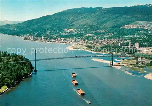 AK / Ansichtskarte Vancouver British Columbia Fliegeraufnahme Lions Gate Bridge Kat. Vancouver