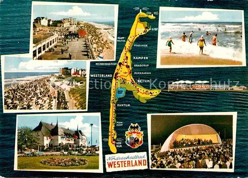 AK / Ansichtskarte Westerland Sylt Strandpromenade Brandung Musikpavillon Kat. Westerland