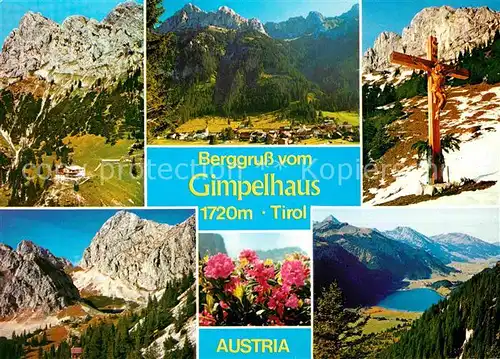 AK / Ansichtskarte Nesselwaengle Tirol Gimpelhaus Panorama Gipfelkreuz Kat. Nesselwaengle