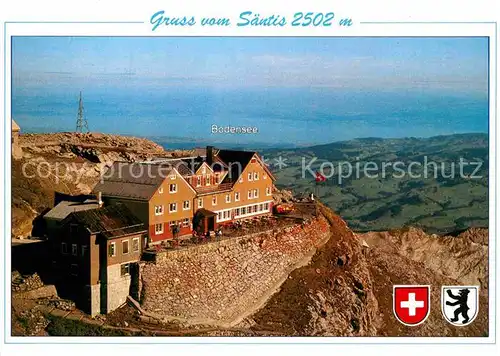 AK / Ansichtskarte Saentis AR Berggasthaus Bodensee Panorama  Kat. Saentis