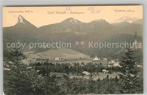 AK / Ansichtskarte Kreuth Tegernsee mit Leonhardspitze und Hirschberg Kat. Kreuth