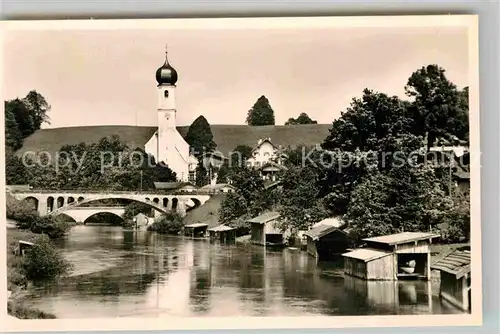 AK / Ansichtskarte Gmund Tegernsee Bruecke und Kirche Kat. Gmund a.Tegernsee