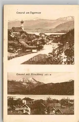 AK / Ansichtskarte Gmund Tegernsee Panorama mit Kirche und Hirschberg Kat. Gmund a.Tegernsee