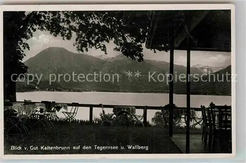 AK / Ansichtskarte Tegernsee Blick von Gut Kaltenbrunn auf Tegernsee und Wallberg Kat. Tegernsee
